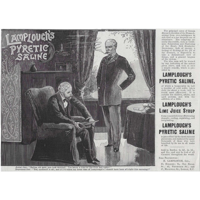 Antique Medical Advertisement | Hangover Cure - Etsy