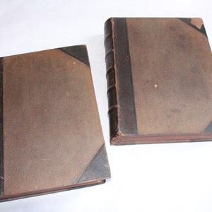 Antique Illustrated Family Holy Bible in two volumes, 19th century