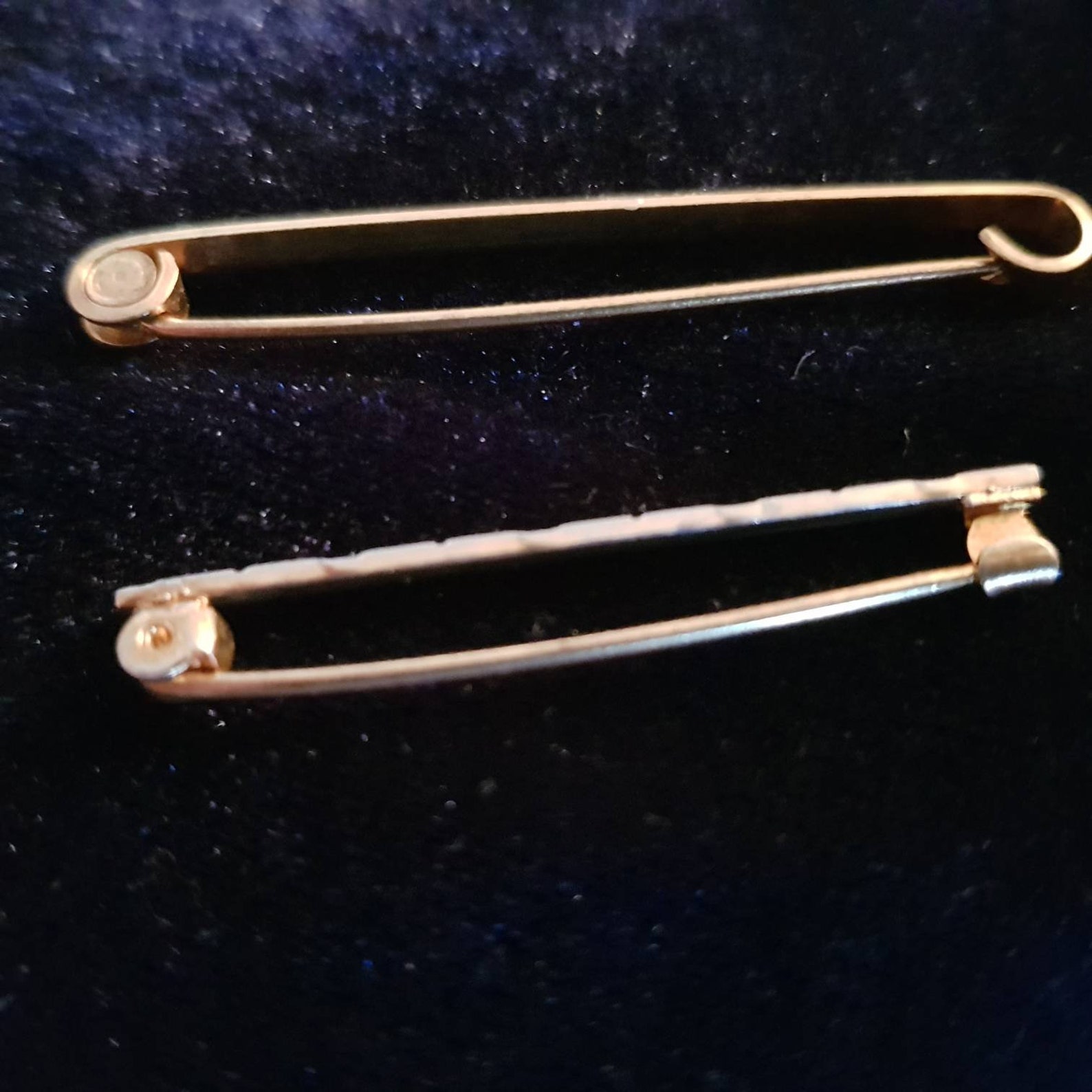 Two antique tie pins one plain one patterned 1920's Etsy