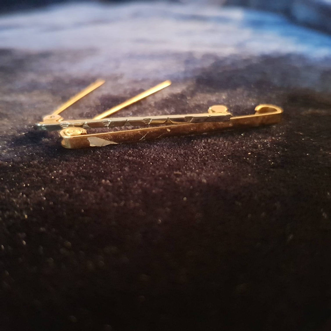 Two antique tie pins one plain one patterned 1920's Etsy