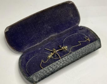Antique 1/10 12K White Gold Filled Oxford Pince-nez Z Fold  display picture 1