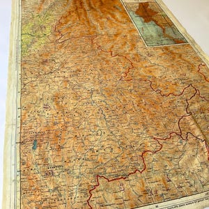 WW2 silk military escape map of Burma, double sided.
