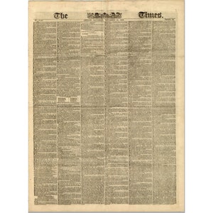1840 年版のロンドンのタイムズ紙。アンティーク新聞。