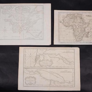 Drei antike Landkarten von Afrika, 18.Jh., alle original.