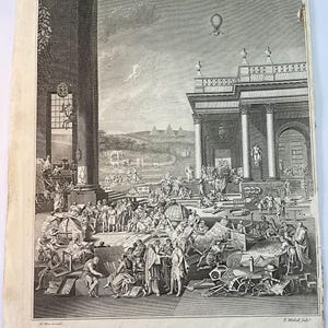 Frontespizio di un&#39;antica incisione dell&#39;Enciclopedia Britannica, XVIII secolo.