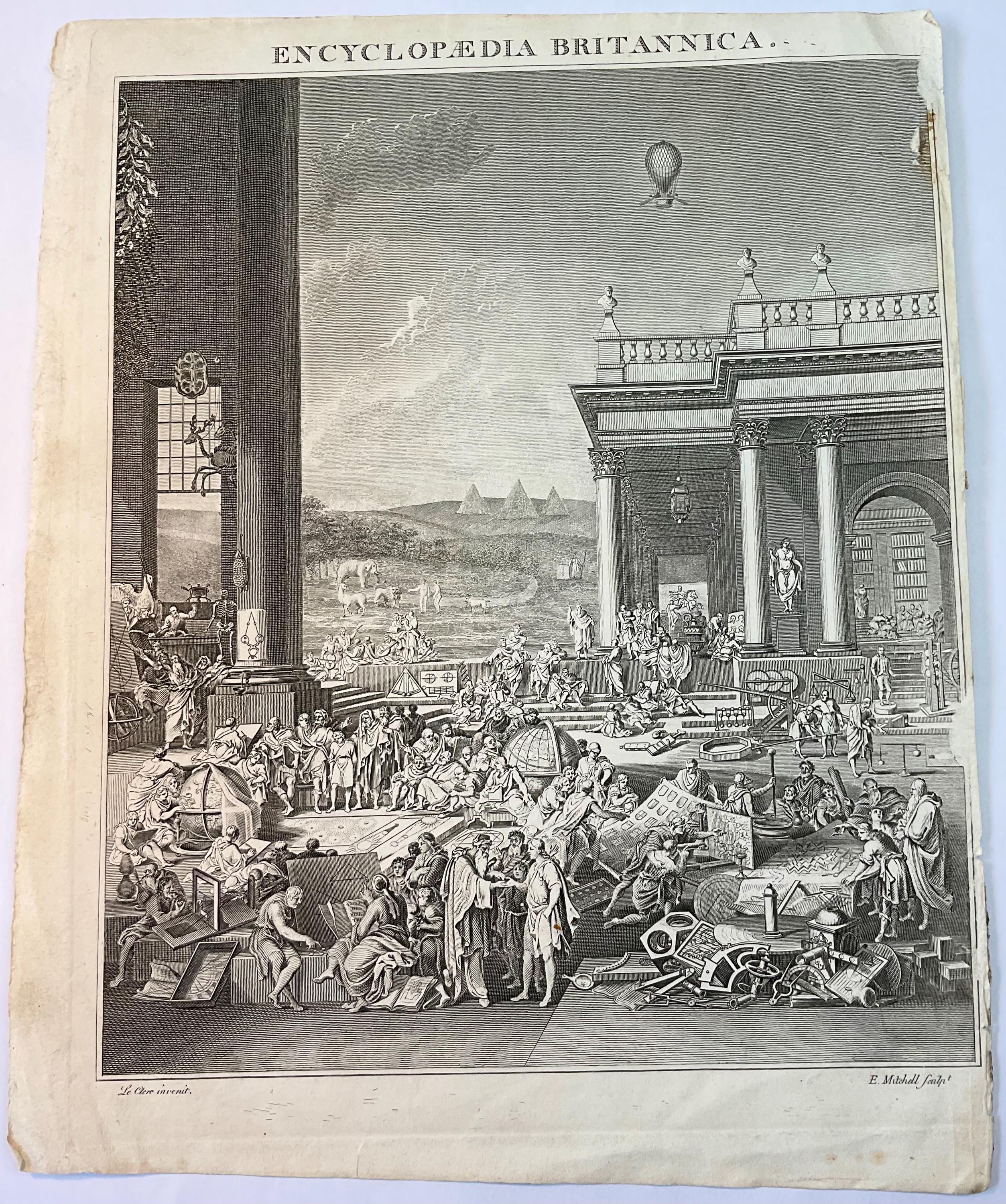 Antique Engraving Frontispiece From the Encyclopædia Britannica