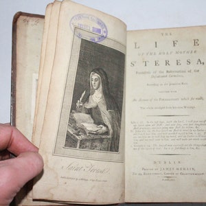 Antiquarian book. The Life of St Teresa. 1791.