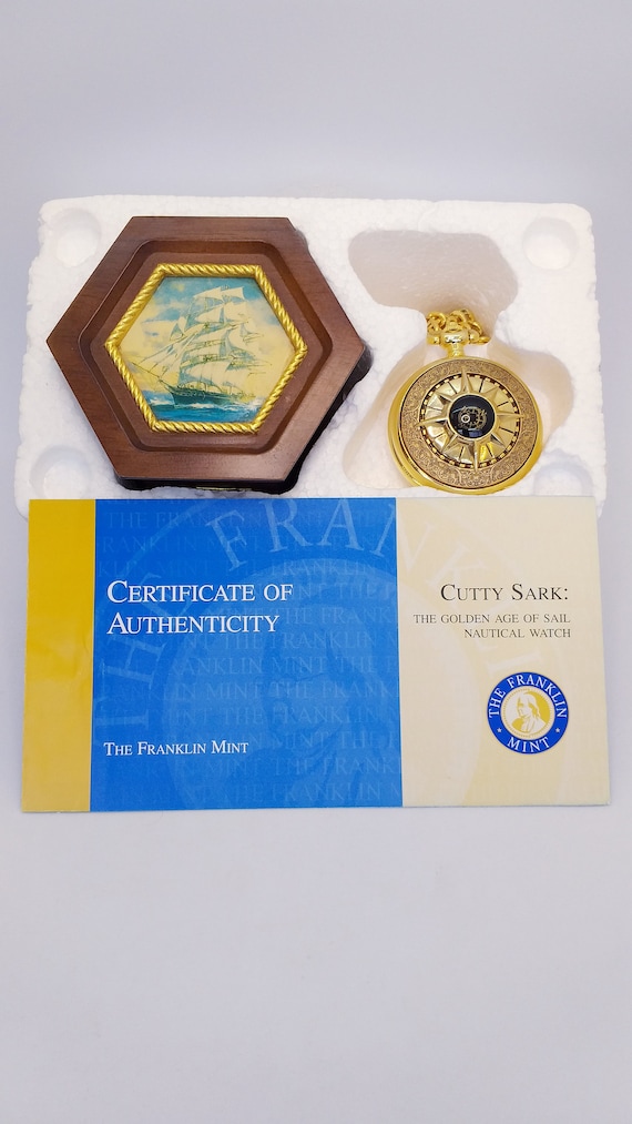 ホ*》様 m421 Franklin Mint Bob Mackie クオーツ腕 Franklin Mint, the Cutty Sark Pocket Watch With COA, Original Box