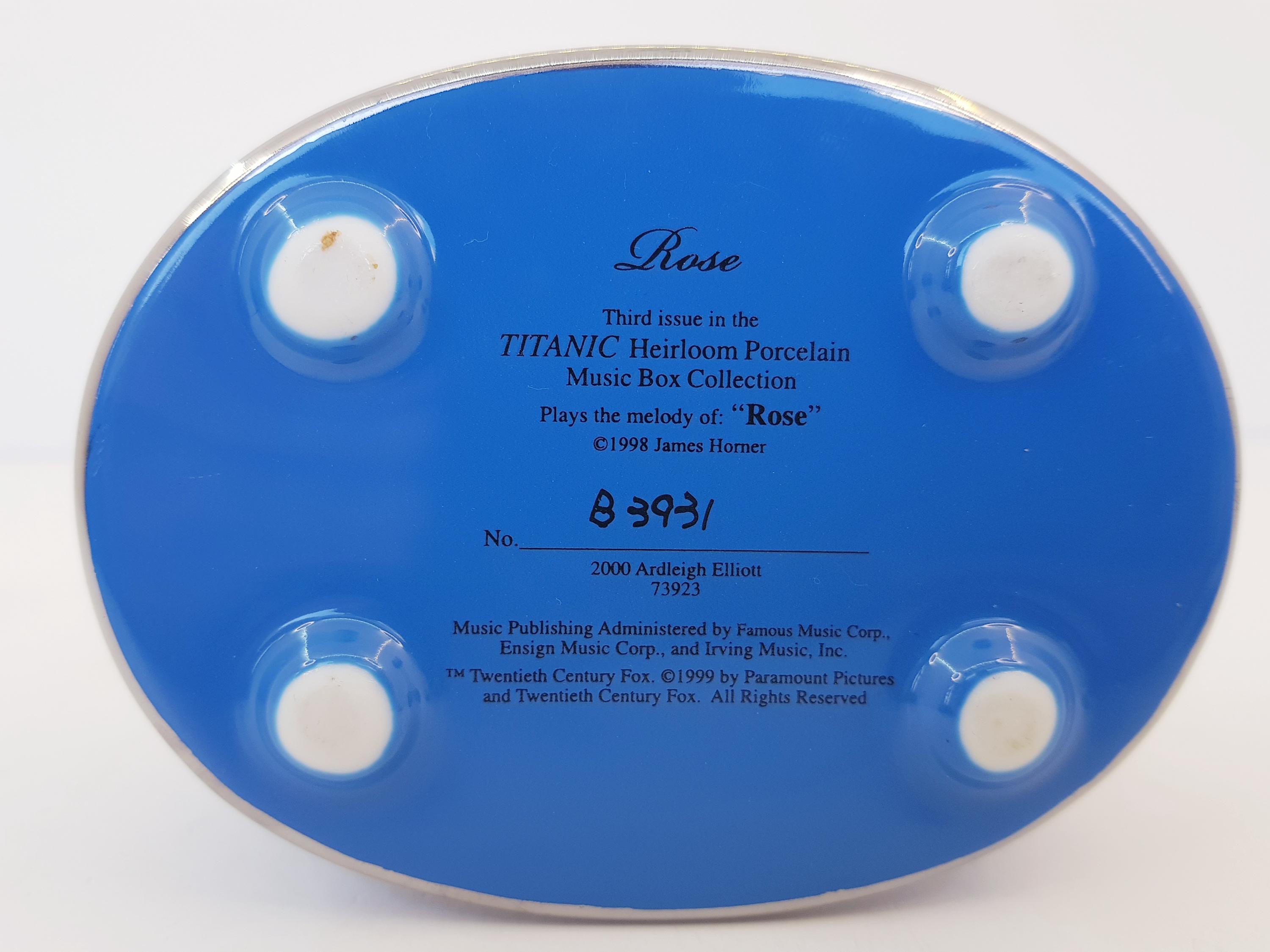 Rose - ''titanic'' Ardleigh Elliott Music Box With Certificate of