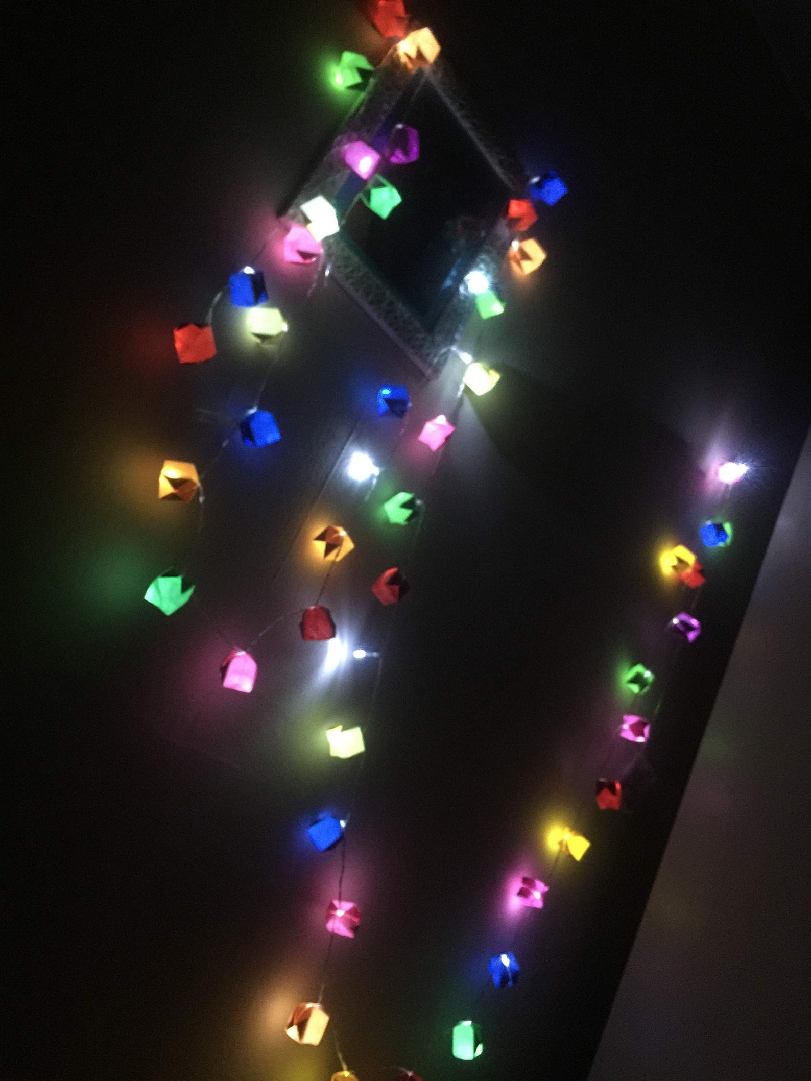 LED Battery Operated Fairy Lights, Room Decor, Rainbow Colors Paper Box ...