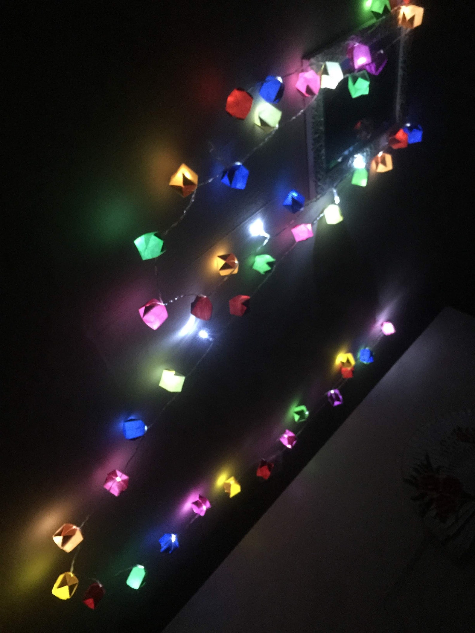 LED Battery Operated Fairy Lights, Room Decor, Rainbow Colors Paper Box ...