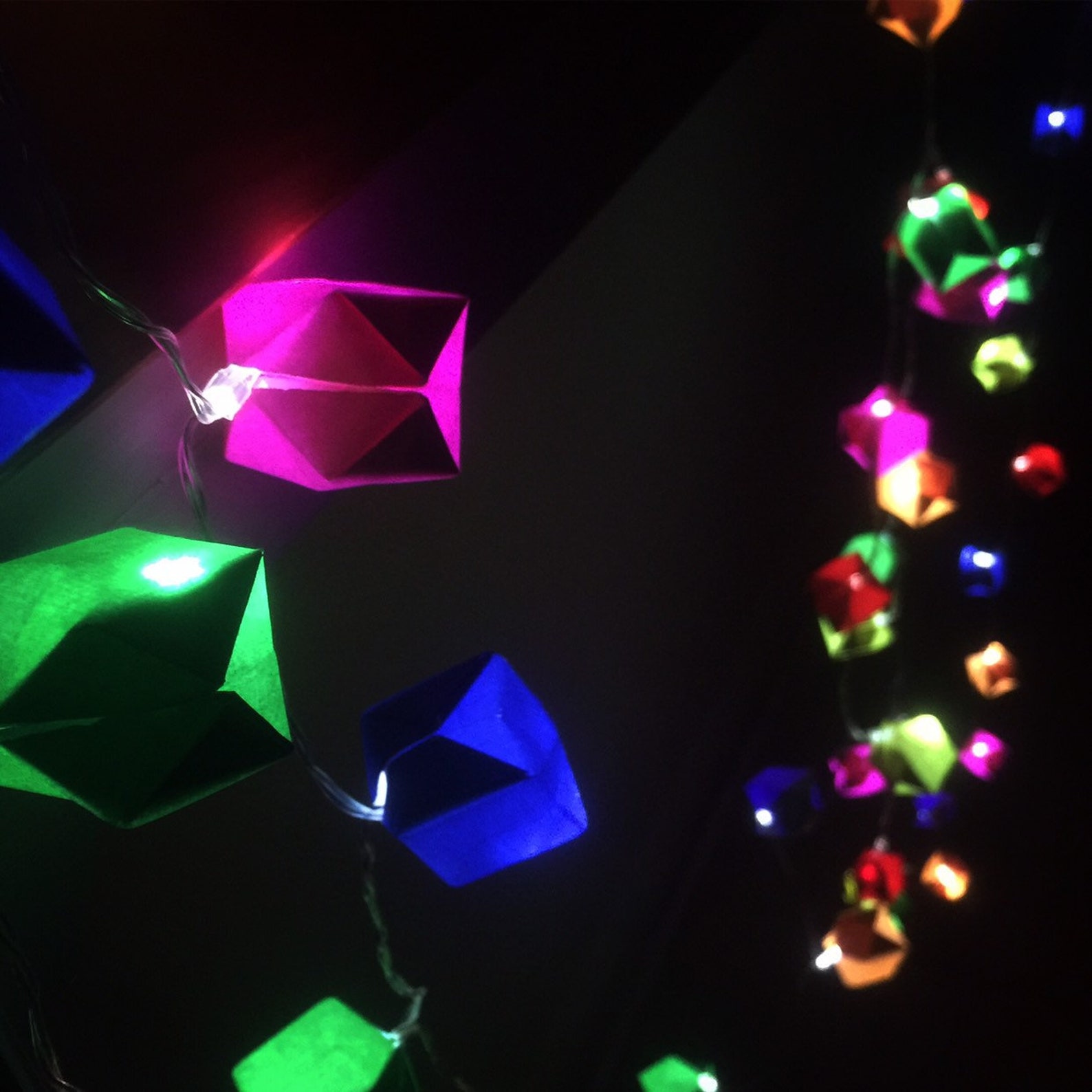 LED Battery Operated Fairy Lights, Room Decor, Rainbow Colors Paper Box ...