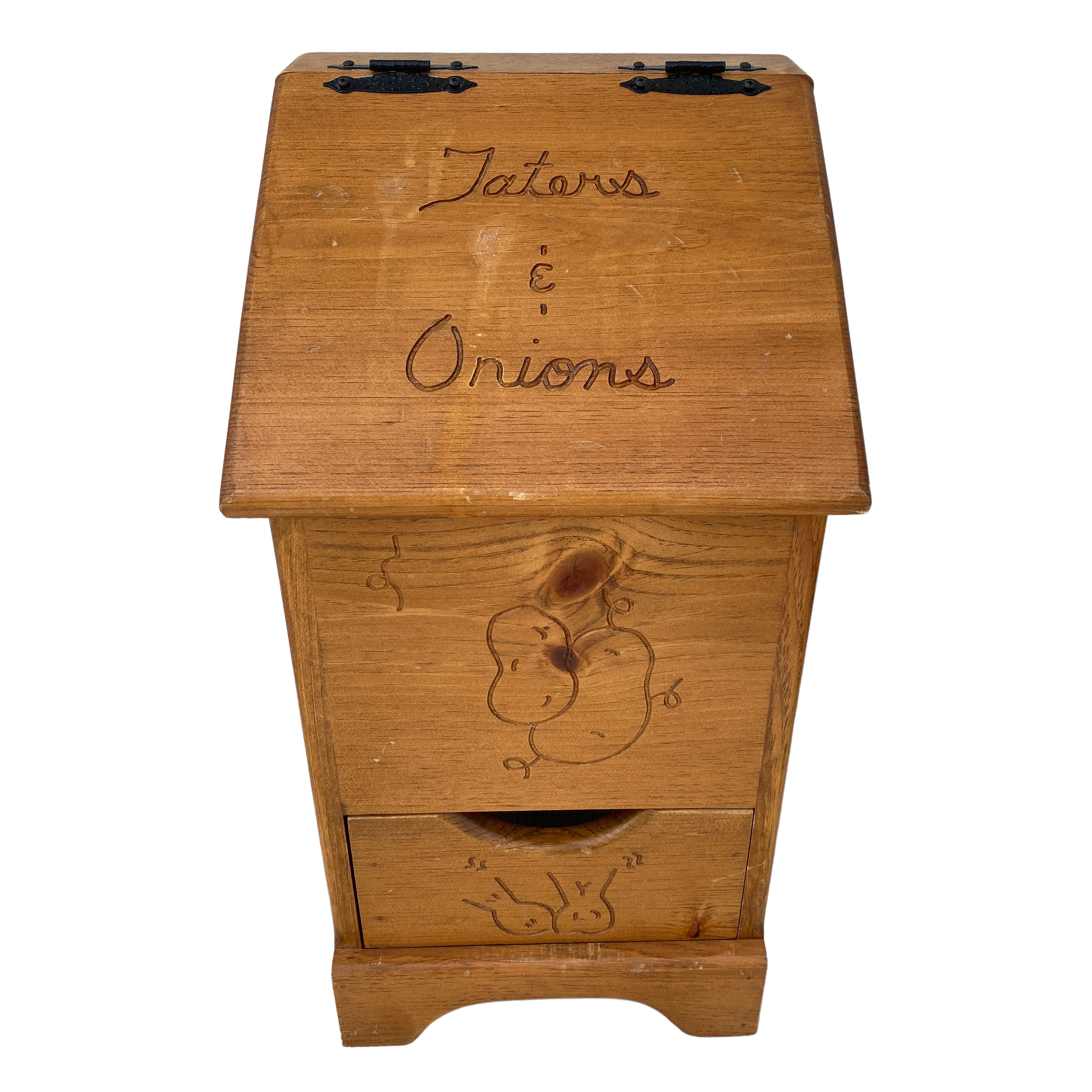 Vintage Wooden Potato and Onion Bin Etsy