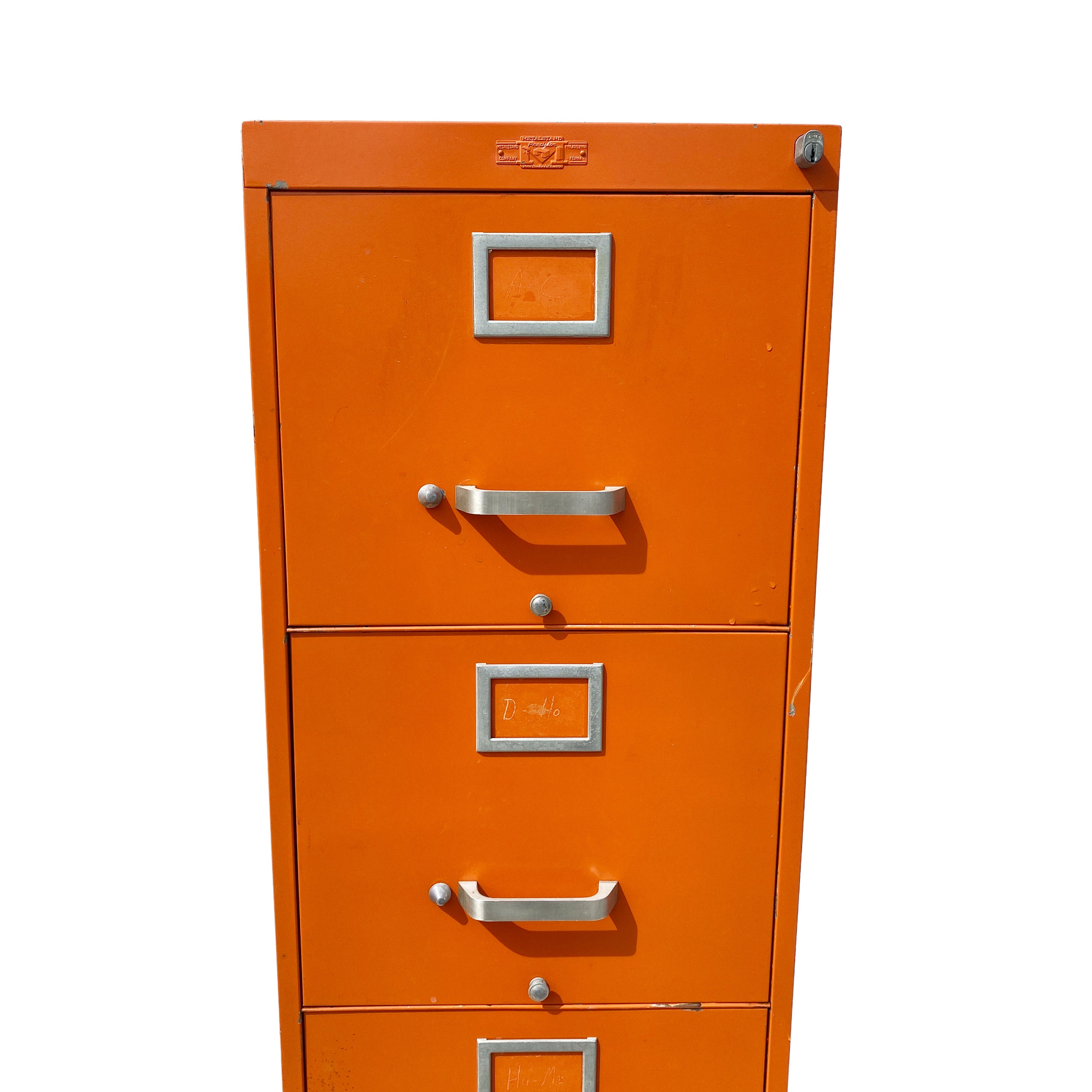 Orange Mid Century 5 Drawer Filing 6' Tall Etsy
