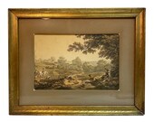 Early 19th C. Aquatint Print quot View From Chigwell Row, Essex quot by Loutherbourg