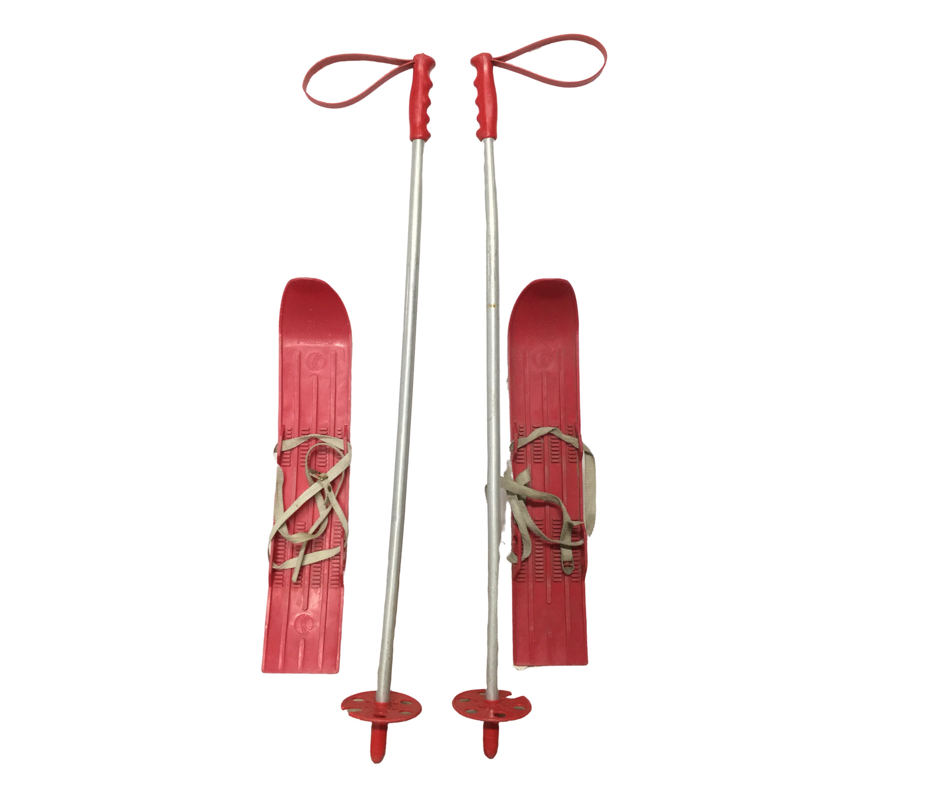 Vintage Fun Skis With Poles |