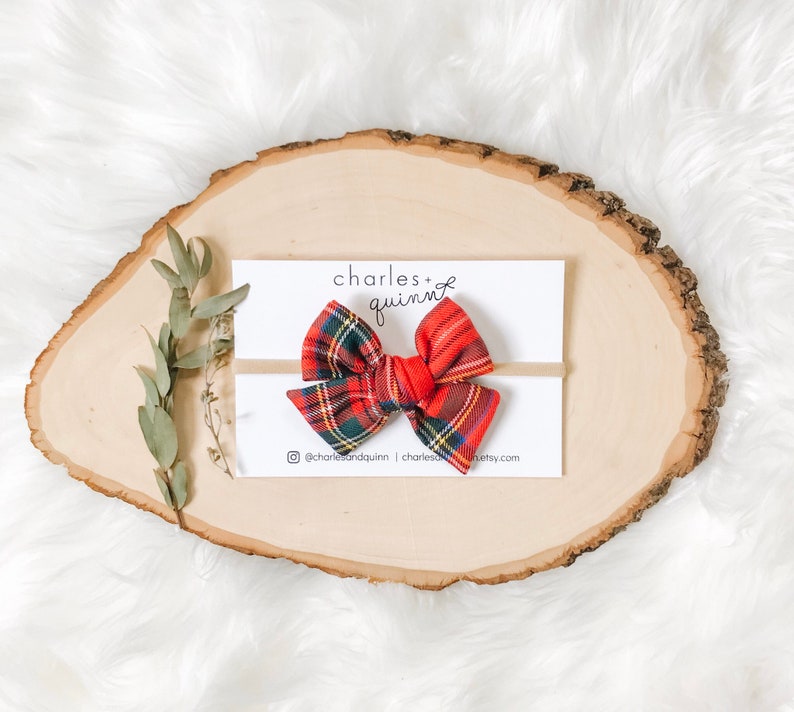Grande Holiday Collection 3 Bow Set Three Handmade and Hand Tied Bows on Extra Soft Nylon Headbands or Clips