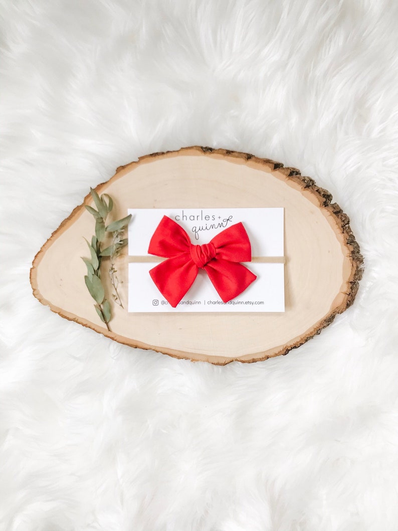 Grande Holiday Collection 3 Bow Set Three Handmade and Hand Tied Bows on Extra Soft Nylon Headbands or Clips