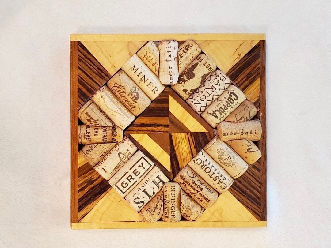 Wood and Cork Inlay Specialty Grain Trivet Hot Plate - Etsy New Zealand