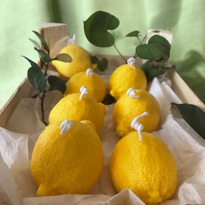Realistic Lemon Candle – Handmade Soy Wax Citrus Candle – Unique Summer Decor – Fruit Shaped Candle – Gift for Her