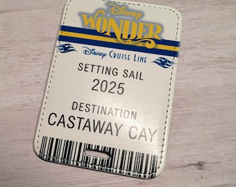 Disney Cruise Wonder Trip Announcement Ticket Luggage Tag