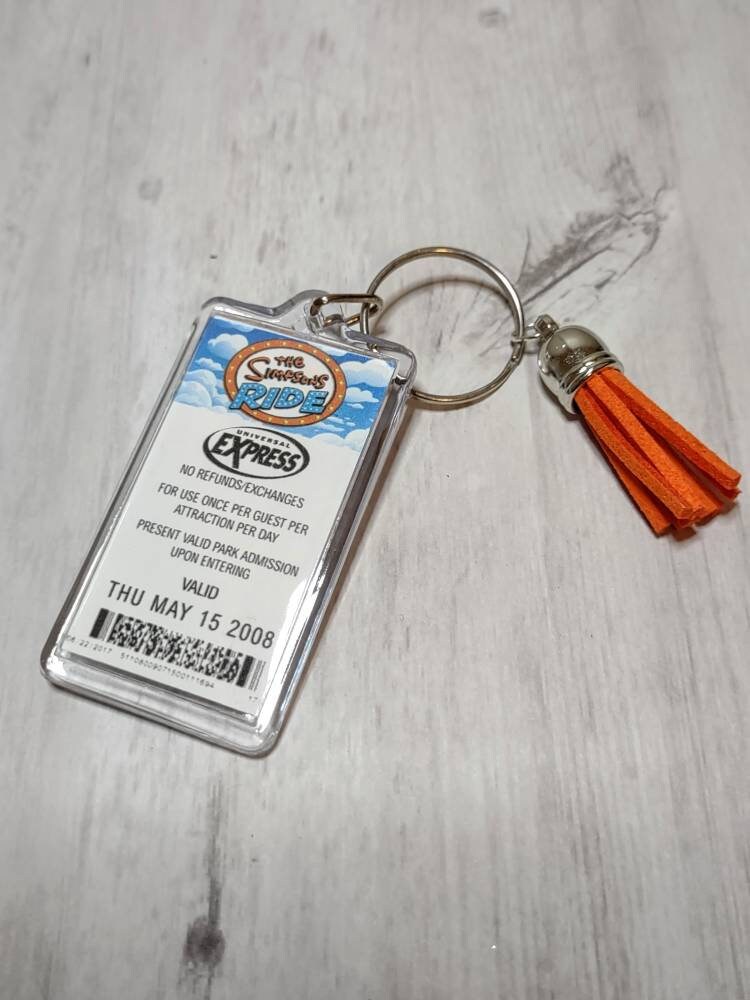 The Simpsons Ride express pass Keychain