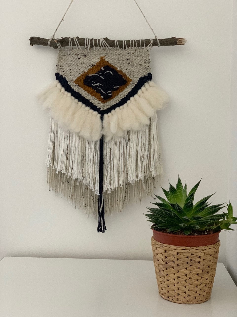 Panneau Tissage Laine Fait Main