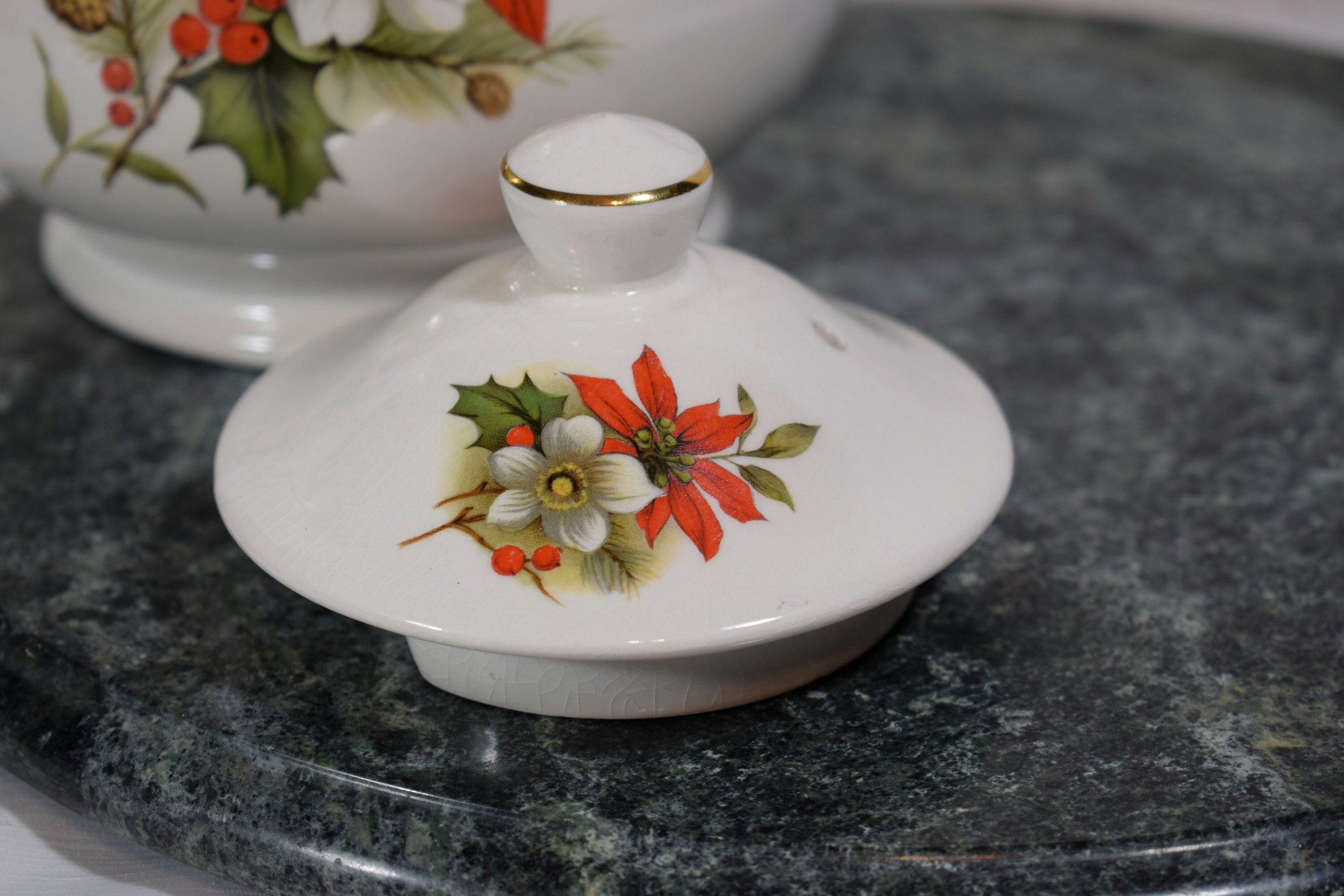 Sadler Poinsettia Teapot Christmas in July Etsy