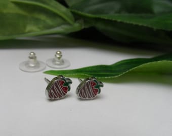 Strawberry stud earrings. girl earrings, girls birthday gifts, stud earrings, strawberry earrings, novelty earrings