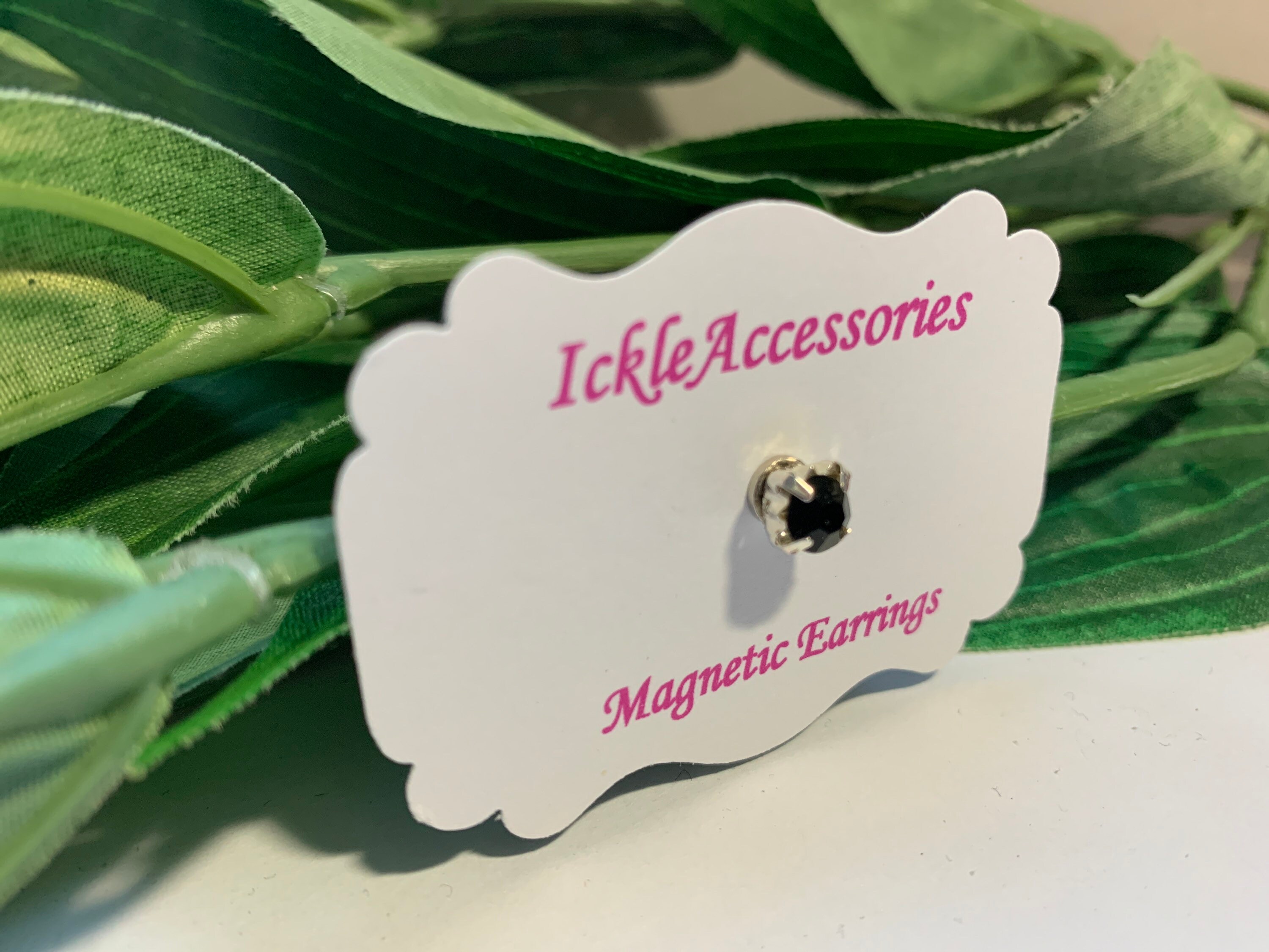 Boys black rhinestone Magnetic Earrings Boys Earrings black | Etsy