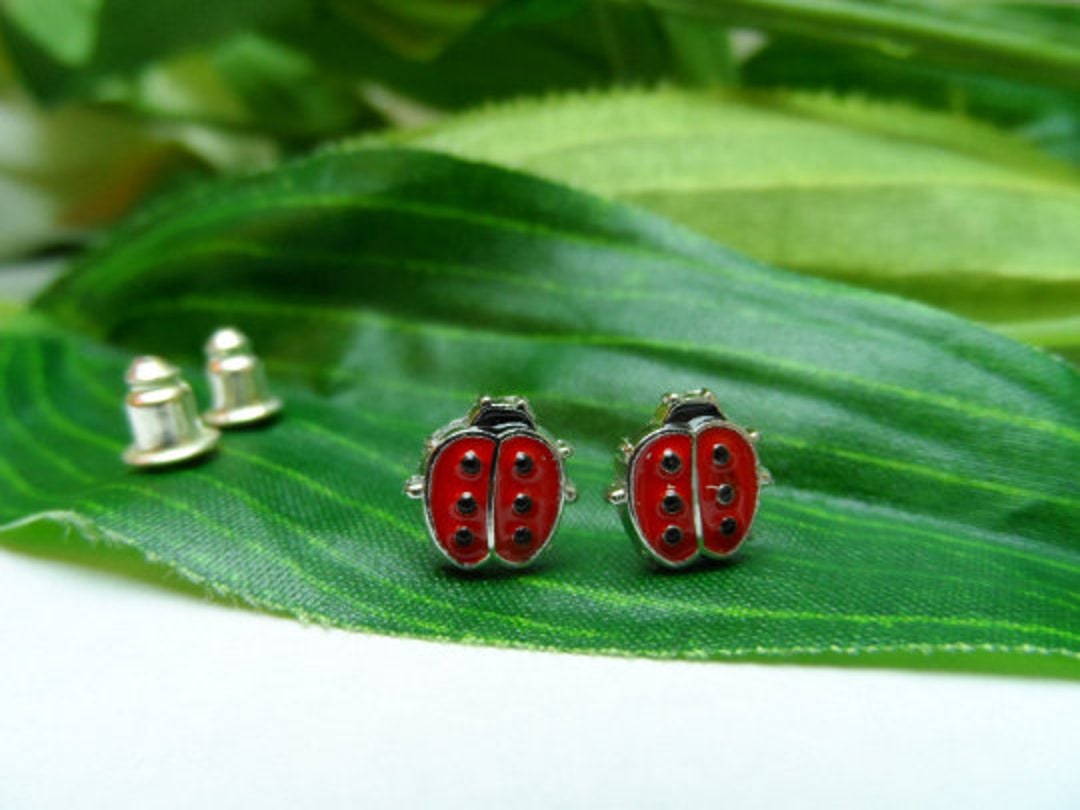 Ladybug Stud Earrings. Girl Earrings Girls Birthday Gifts Etsy