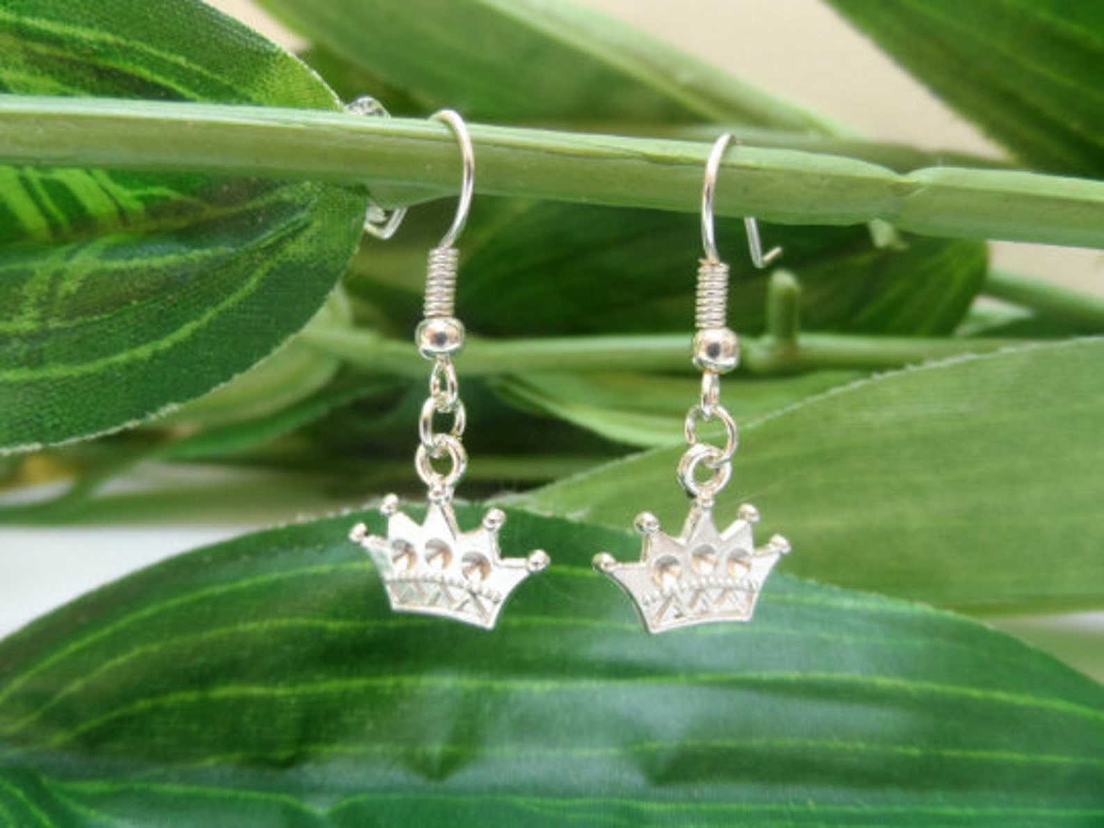 Princess Dangle Earrings Crown Earrings Princess Earrings Etsy UK