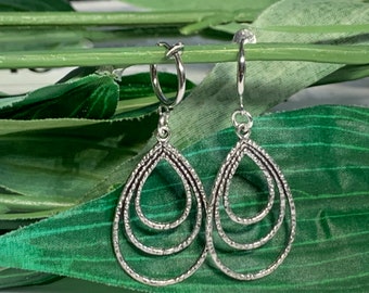 ANDPAI Bohemian Crystal Drop Earrings - Vintage Retro Silver Green Dangle Statement Jewelry For Women