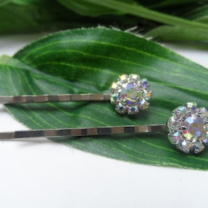 Set of 2 Bridal Rhinestone Bobby Pin hairclips, wedding bobby Pin, girls hairclips, sparkle bobby pins,bling hair clips