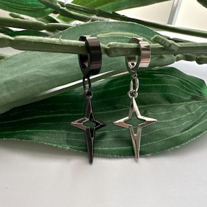 Cuff Clip On Star earring, boys star dangle Earring,  Cuff earrings for boys and girls, Star Cuff Clip on Earring