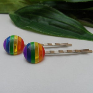 Set of 2 Rainbow Bobby Pin hairclips, bobby Pin, girls hairclips, rainbow bobby pins,rainbow hair clips