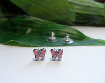 Pink Bow Stud Earrings, girls earrings, Bow earrings, birthday gifts, stud earrings, girls birthday gifts, novelty earings