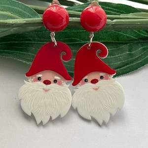 Christmas Clip on earrings, girls dangle Earrings,  Clip on  earrings, retro clip on, Christmas earrings