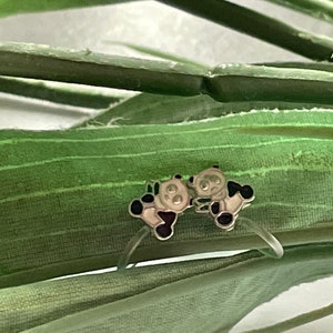 Panda Clip on earrings, girls clip on Earrings,  Clip on Panda earrings, Plastic Dino earrings, non pierced ears