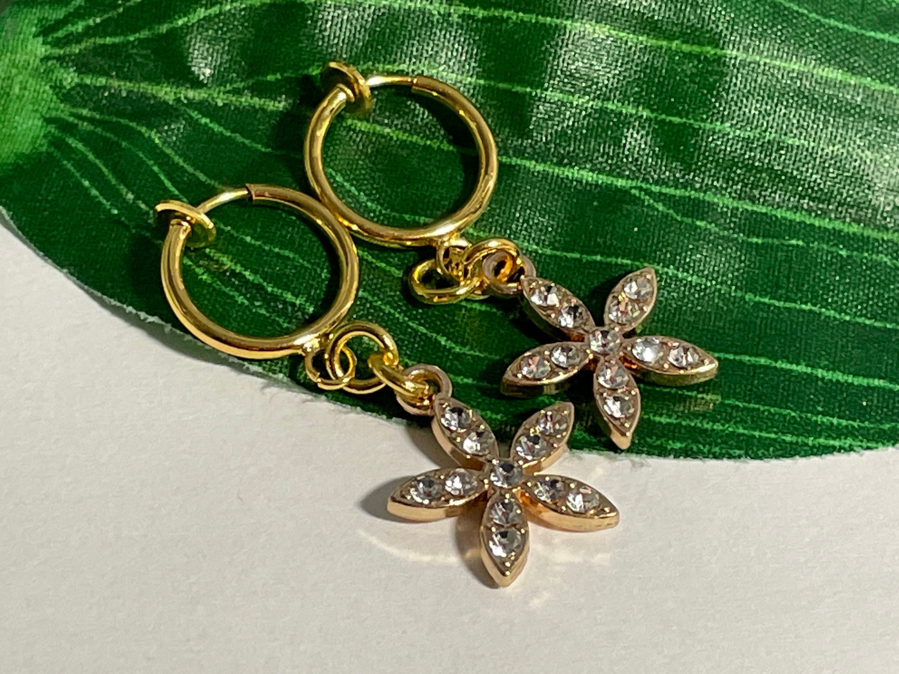 Boucles D’oreilles Créoles à Clip Strass Scintillantes – 5,5 Cm, Ultra Confortables Et élégantes