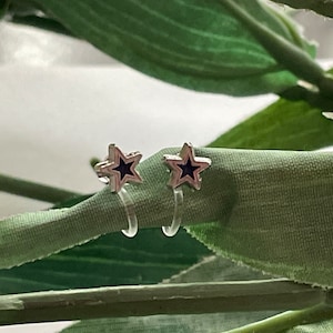 Mini Star Clip on earrings, girls clip on Earrings,  Clip on Star earrings, Plastic Clip on earrings, non pierced ears