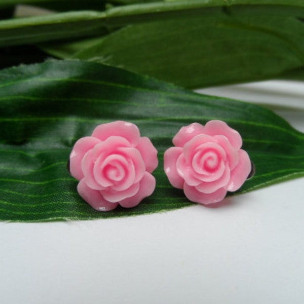 Rose Flower Clip on Earrings, Girls Earrings, Girls Clip on earrings, flower Earrings,Girls Birthday Gift, girls clip on earrings