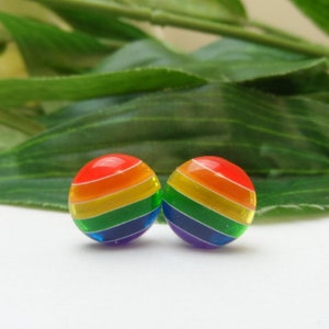 Girls Rainbow Clip on Earrings, Rainbow earrings, Rainbow clip on earrings, LGBTQ Pride