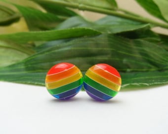 Girls Rainbow Clip on Earrings, Rainbow earrings, Rainbow clip on earrings, LGBTQ Pride