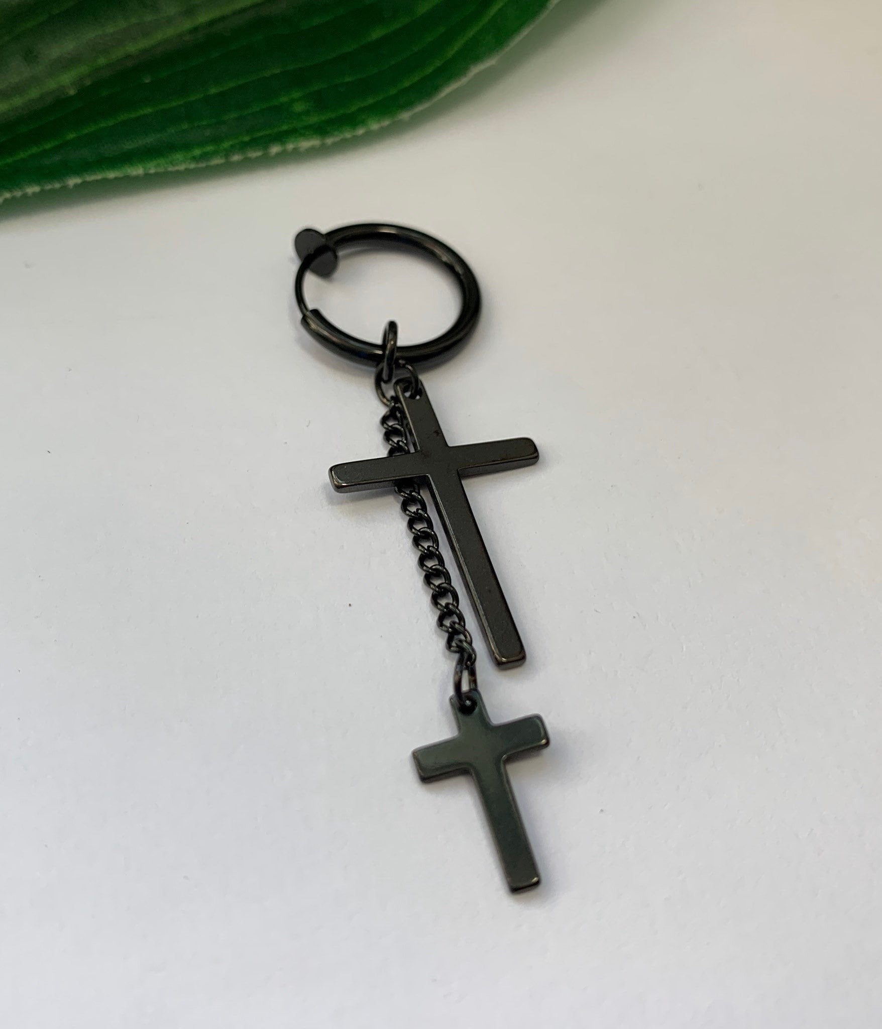 Boys Hoop Dangle Clip on Earring Boys Cross Dangle Earring Etsy UK