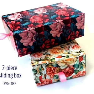 Plantilla Caja deslizable | archivos de corte Cricut y  Silhouette | SVG, DXF