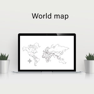 Mapa świata | szablon do cięcia laserowego | SVG, DXF, Corel Draw i Adobe Illustrator