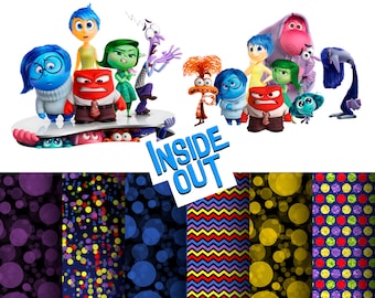 Inside Out Clipart & Digital Paper Kit | PNG Files (Digital Download)