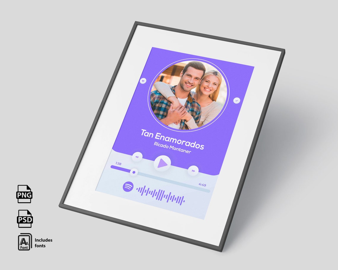 Spotify Pictures Valentine's Day Valentines Day Gift - Etsy UK