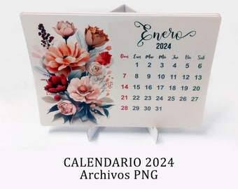 Calendrier d'écriture | Calendrier 2024 | Calendrier imprimable | Fichiers PNG et TIF